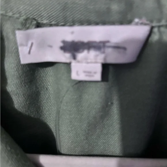 LOFT Olive Green Utility Shirt Dress with Tie Waist - Picture 5 of 5